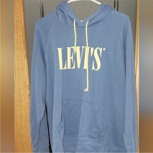 Levi's Mens Blue Yellow Pullover Hoodie Size L Levi's Mens Blue Yellow Pullover